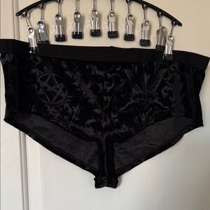 Killstar Gothic Black Velvet Shorts